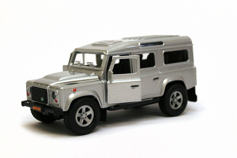 White Land Rover Defender Die Cast Model Side